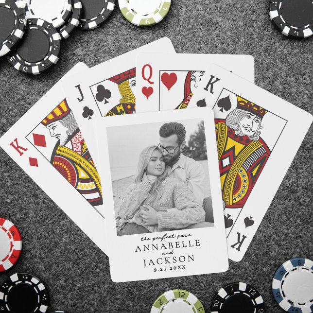 Jeu De Cartes Photo de couple simple et parfait (Perfect Pair Simple Couple Photo Poker Cards)
