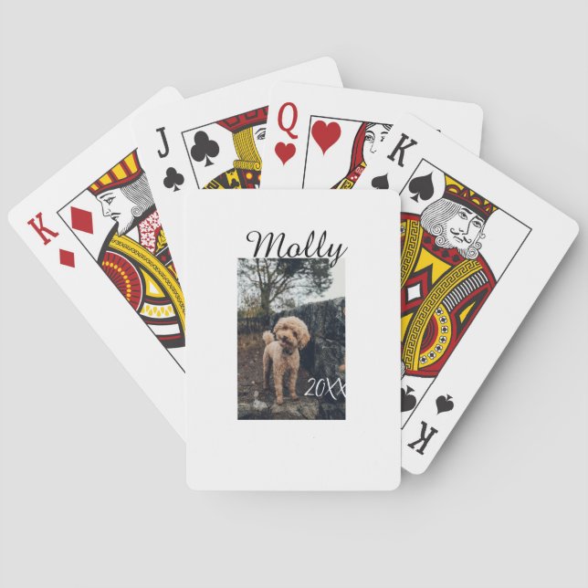 Jeu De Cartes Photo de date d'anniversaire moderne d'animal de c (dos)