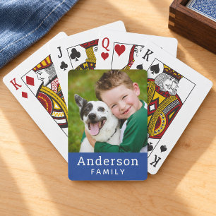 Jeu De Cartes Photo de famille moderne Royal Blue