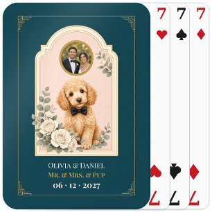 Jeu De Cartes Photo de faveur de mariage de Caniche personnalisé