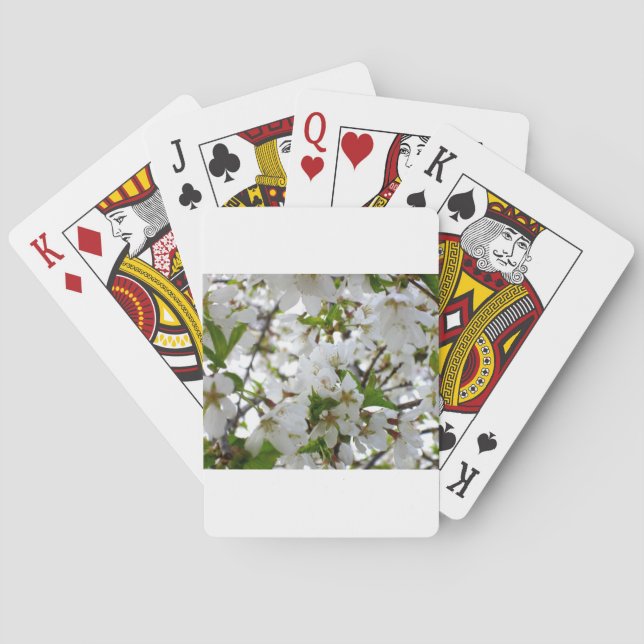 Jeu De Cartes Photo de fleur florale blanche élégante (dos)