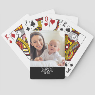 Jeu De Cartes Photo de maman Minimal Typographie noire Année d'é