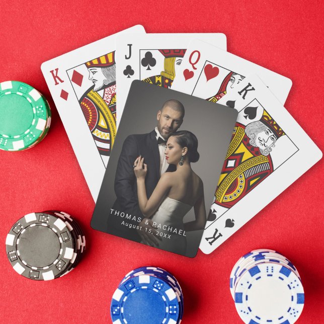 Jeu De Cartes Photo de mariage ou de fiançailles de couple (Personalize with your photo and names. )
