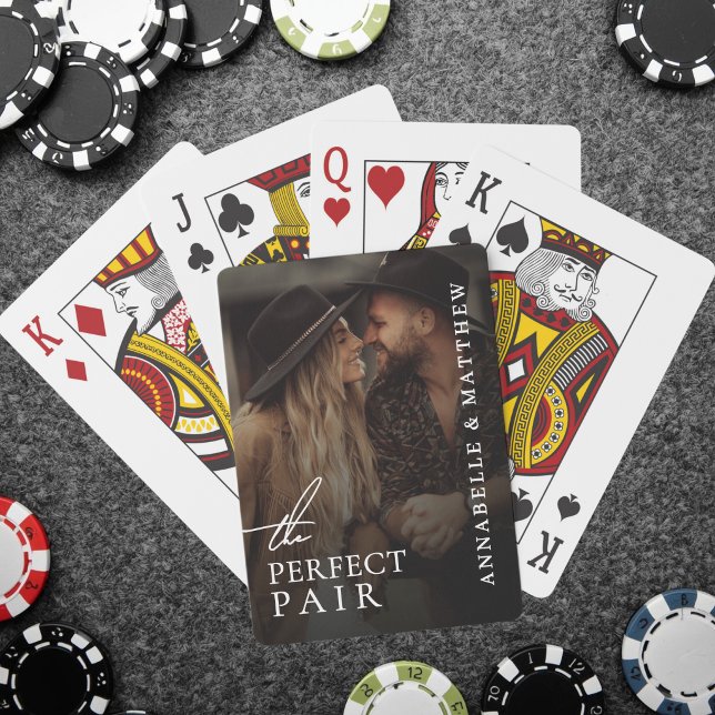 Jeu De Cartes Photo de mariage Perfect Pair (Perfect Pair Wedding Photo Poker Cards)