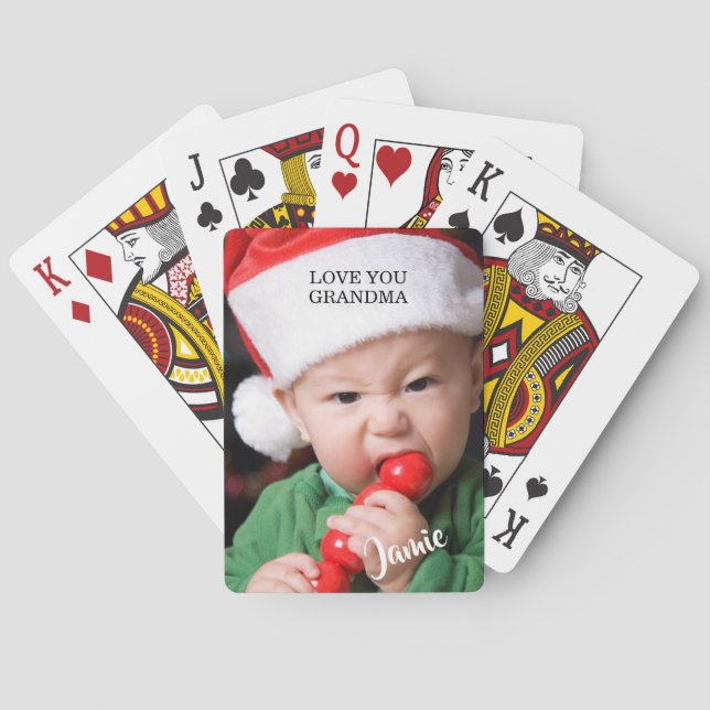 Jeu De Cartes Photo de Noël de bébé moderne (dos)