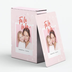 Jeu De Cartes Photo de Noël personnalisée Fa La La Pink