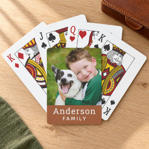 Jeu De Cartes Photo de nom de famille personnalisé Cognac modern