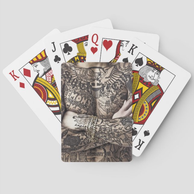 Jeu De Cartes Photo de tatouage corporel masculin (dos)