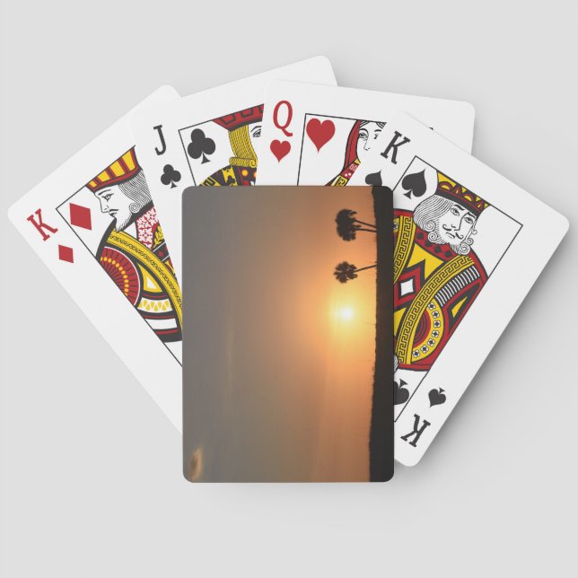 Jeu De Cartes Photo d'un coucher de soleil sur la plage  (dos)