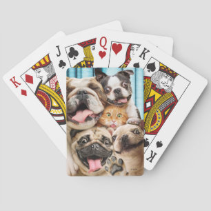 Jeu De Cartes Photo d'un groupe de chiens et de chats