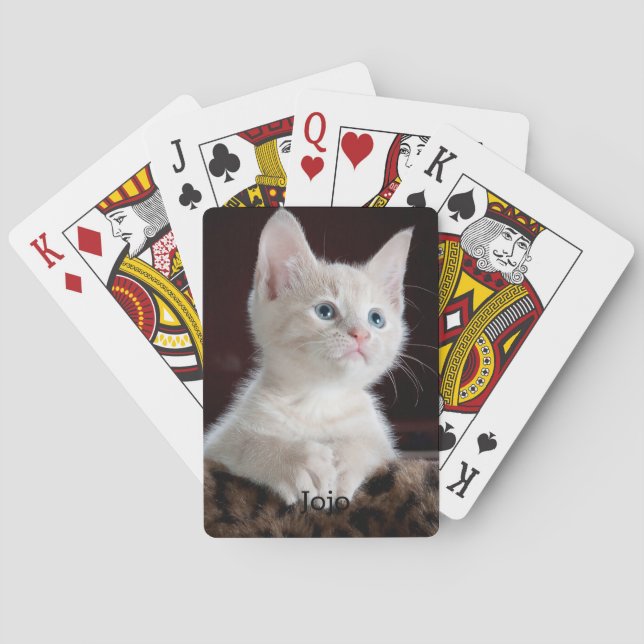 Jeu De Cartes Photo et nom personnalisés de l'animal de compagni (dos)