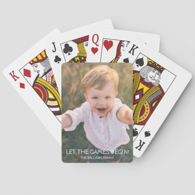 Jeu De Cartes Photo Familiale Personnalisée Laisser Commencer Le (dos)