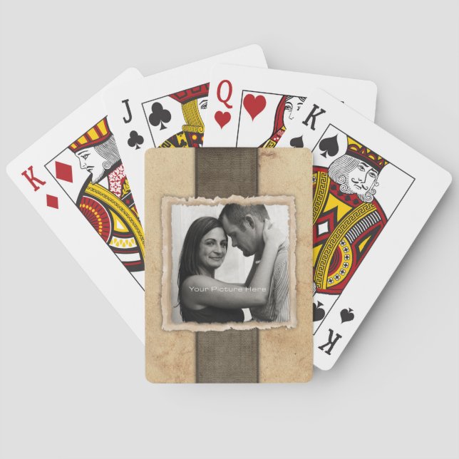 Jeu De Cartes Photo fiançailles Mariage rustique Vintage (dos)