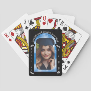 Jeu De Cartes Photo Grad, Casquette et diplôme, Arc Noir et Ciel