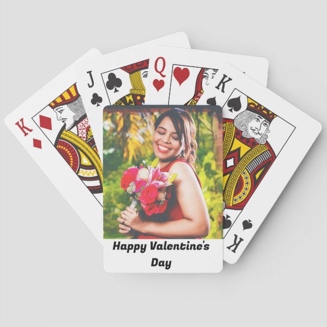 Jeu De Cartes Photo Heureuse Sainte-Valentin personnalisée (dos)