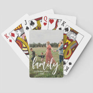 Jeu De Cartes Photo intégral - Texte de famille de script person
