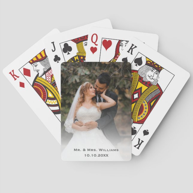 Jeu De Cartes Photo Mariage De Mariée Et De  De Chambre Chic (dos)