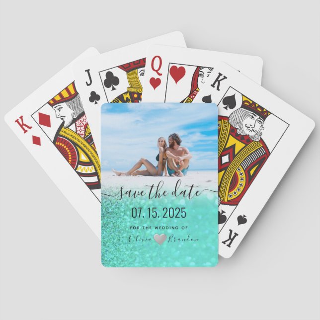 Jeu De Cartes Photo Mariage Enregistrer La Date Invitation (dos)