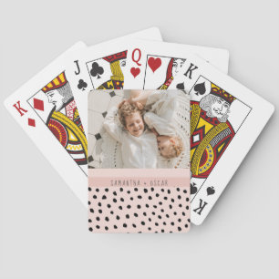 Jeu De Cartes Photo moderne Pastel Pink Nom personnalisé Cadeau