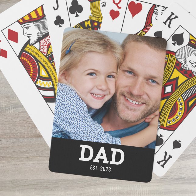 Jeu De Cartes Photo Noir de Script Établie par Papa (Créateur téléchargé)