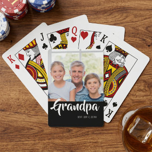 Jeu De Cartes Photo Noir Script Établie Grand-père