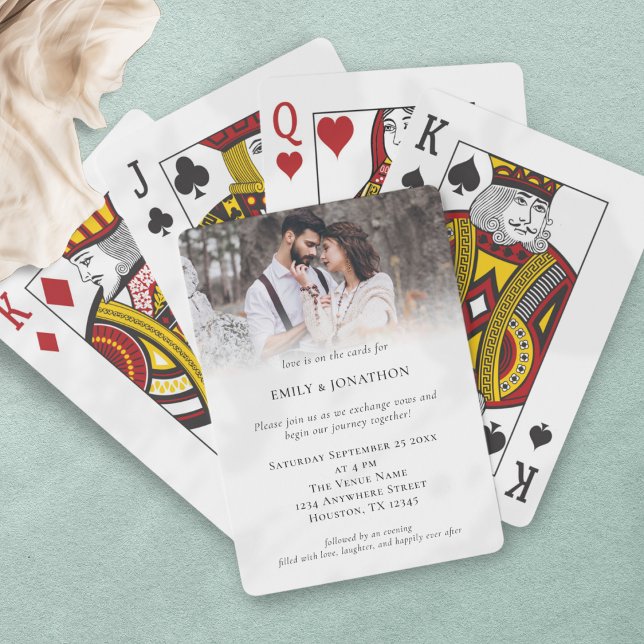 Jeu De Cartes Photo Overlay Jouer Carte Mariage Invitation (Créateur téléchargé)