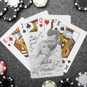 Jeu De Cartes Photo Parfait Paire Dessinée Mariage
