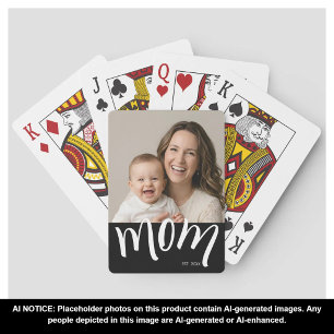 Jeu De Cartes Photo personnalisé de maman et bébé pour l'année d