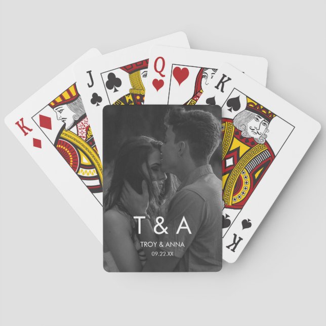 Jeu De Cartes Photo personnalisé Mariage Moderne (dos)