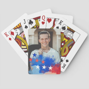 Jeu De Cartes Photo personnalisée avec drapeau américain