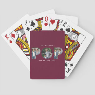 Jeu De Cartes Photo personnalisée "Best Pop Ever" Bourgogne mode