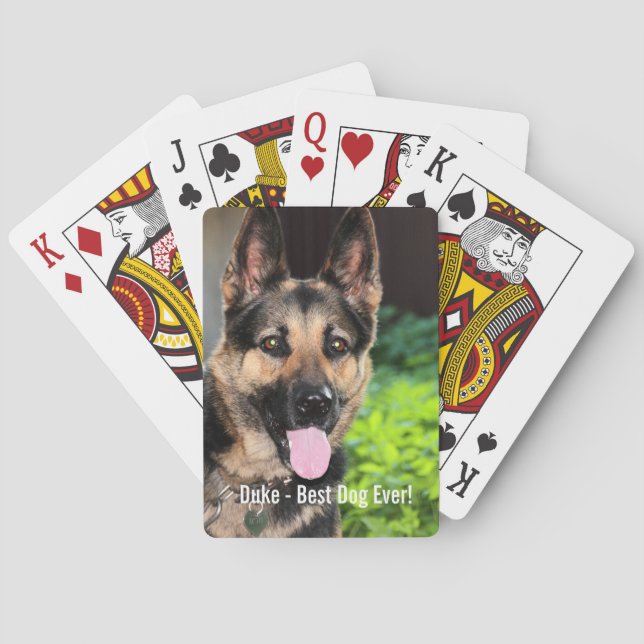 Jeu De Cartes Photo personnalisée de chien de berger allemand, (dos)