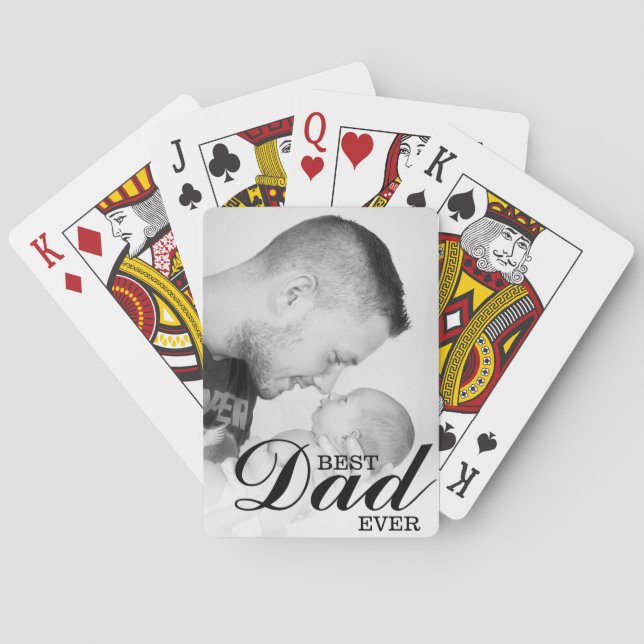 Jeu De Cartes Photo personnalisée Meilleur papa jamais (dos)