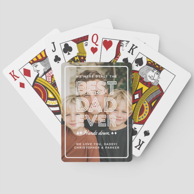 Jeu De Cartes Photo personnalisée Meilleur papa jamais (dos)