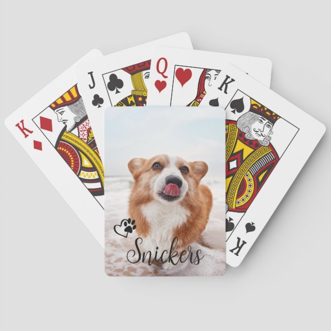Jeu De Cartes Photo personnalisée nom de chien chat animal famil (dos)