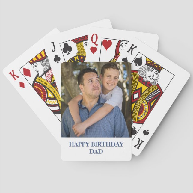 Jeu De Cartes Photo personnalisée Papa Anniversaire Jouer aux ca (dos)