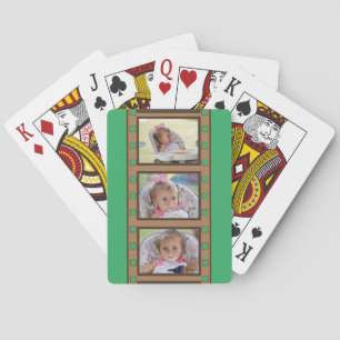 Jeu De Cartes Photo personnalisée Retro Film Strip Green