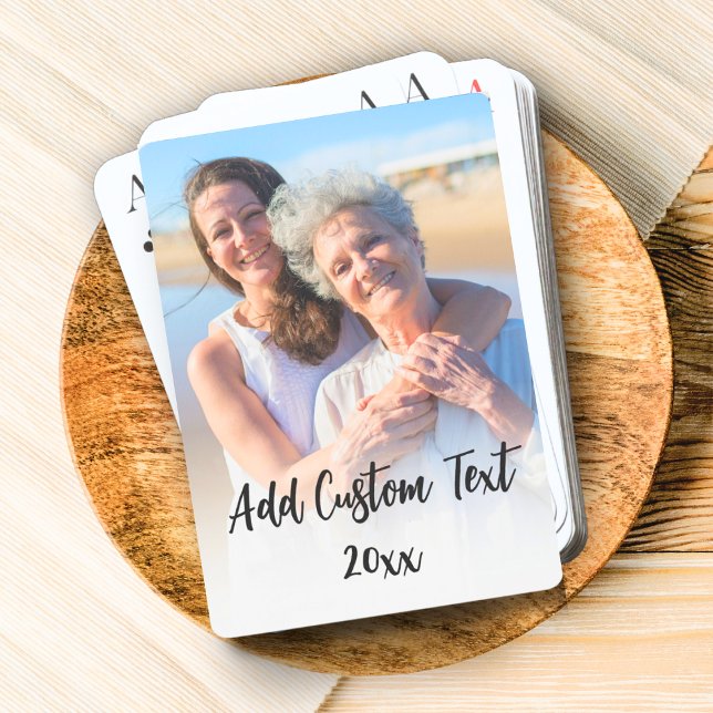 Jeu De Cartes Photo pleine verticale personnalisée élégante pers (Créateur téléchargé)