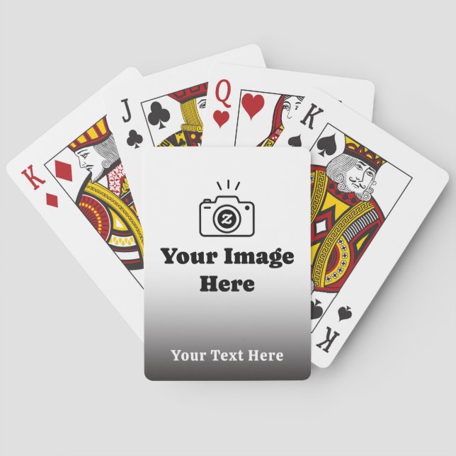 Jeu De Cartes Photo préféré personnalisé avec texte (dos)