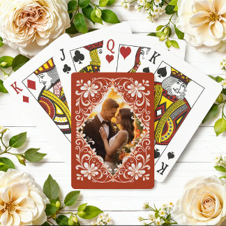 Jeu De Cartes Photo romantique Rouille Rouge Jouer des cartes