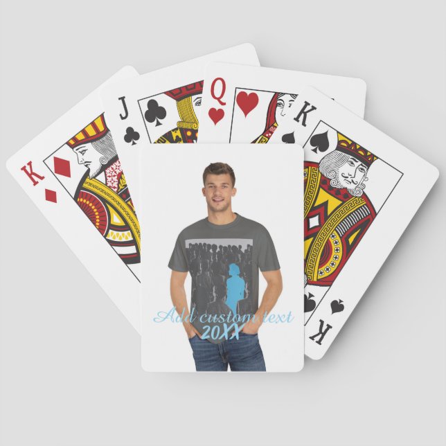 Jeu De Cartes Photo Vertical Complet - Texte personnalisé Script (dos)