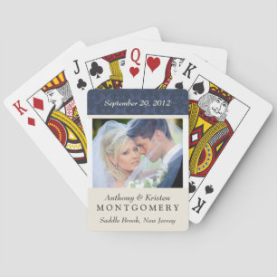Jeu De Cartes Photo Wedding Damask Personalized Playing Cards