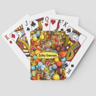 Jeu De Cartes Photographie colorée de marbres de verre brillant