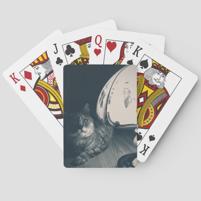 Jeu De Cartes Photographie de style noir de chats et lampes (dos)