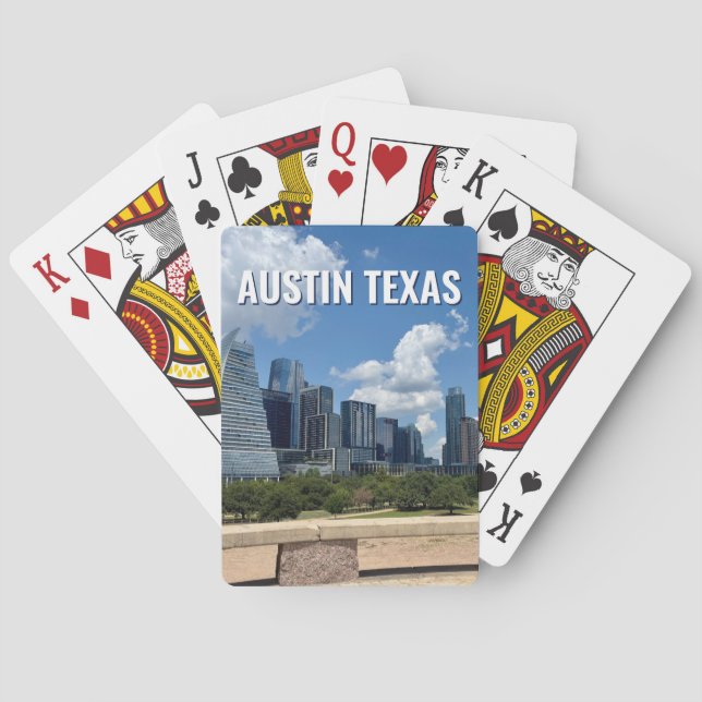 Jeu De Cartes Photographie du ciel de la ville d'Austin Texas (dos)