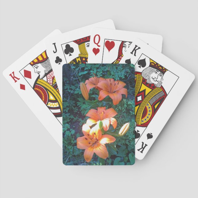 Jeu De Cartes Photographie florale orange (dos)
