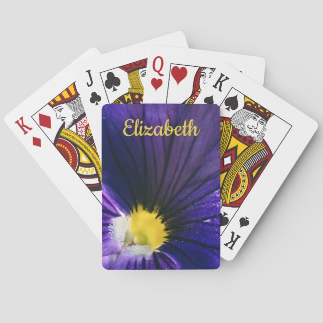 Jeu De Cartes Photographie macro violet pansy élégant floral (dos)