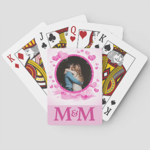 Jeu De Cartes Photographie personnalisée Coeurs Monogramme Maria