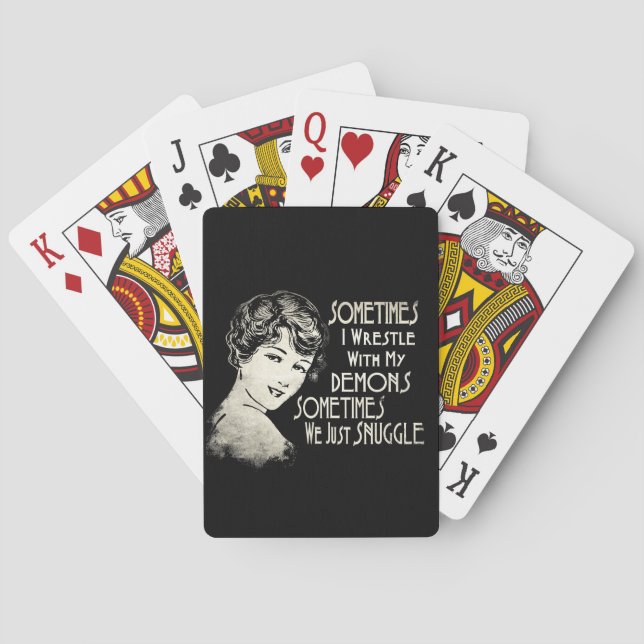 Jeu De Cartes Phrase Sarcastique Femen Mème Parfois Je Lutte  (dos)