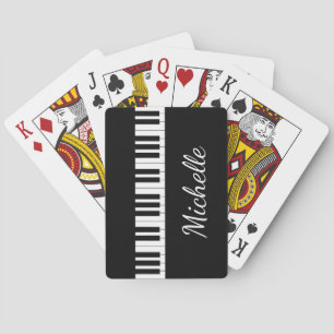Jeu De Cartes Piano Clavier Musical Élégant Script Jaune